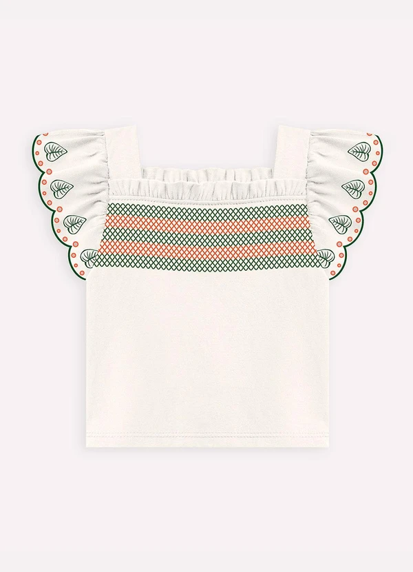 Nanai - Conjunto Infantil Menina Coqueiros Off White 3