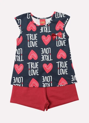 Kyly - Conjunto Infantil Menina Coração Azul - KYLY