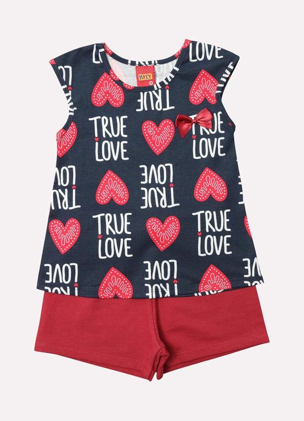 Kyly - Conjunto Infantil Menina Coração Azul