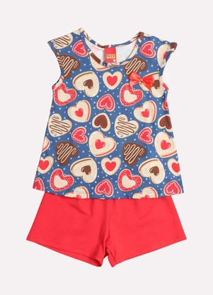 Kyly - Conjunto Infantil Menina Coração Azul - KYLY