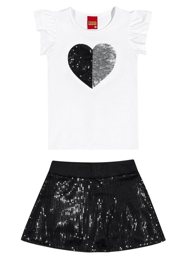 Kyly - Conjunto Infantil Menina Coração Branco