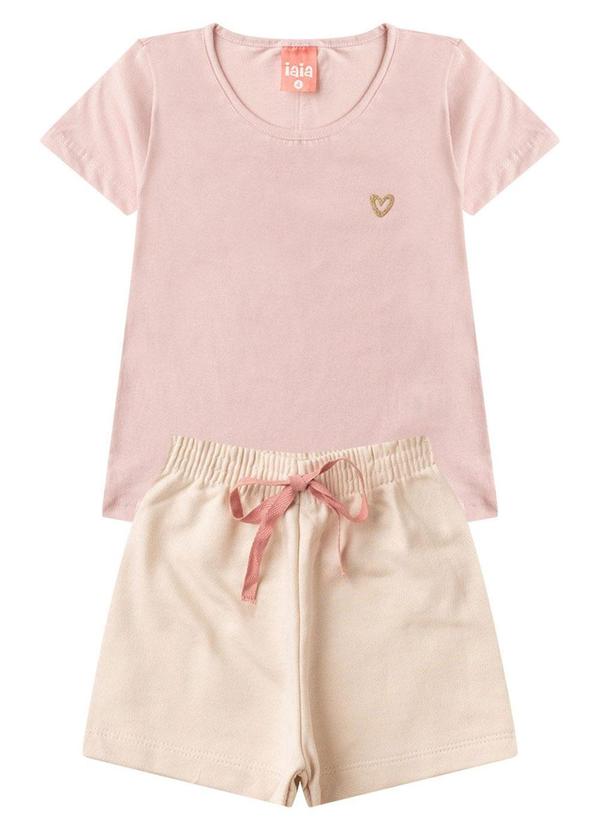 Rosa Azul - Conjunto Infantil Menina Coração Iaia Rosa