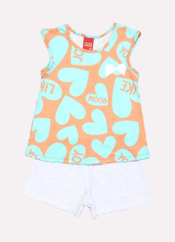 Kyly - Conjunto Infantil Menina Coração Laranja 1