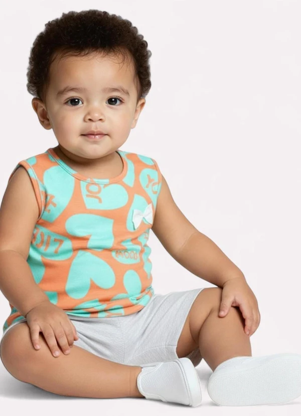 Kyly - Conjunto Infantil Menina Coração Laranja 2