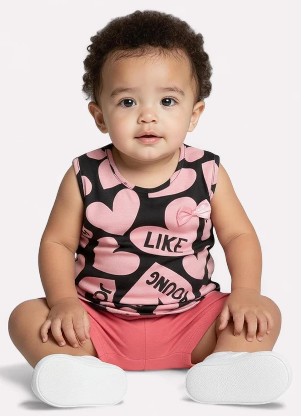 Kyly - Conjunto Infantil Menina Coração Preto 2