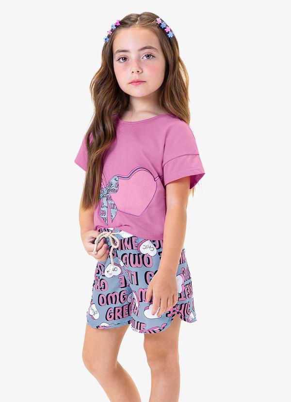 Rovi Kids - Conjunto Infantil Menina Coração Rosa