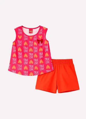 Kyly - Conjunto Infantil Menina Coração Rosa - KYLY