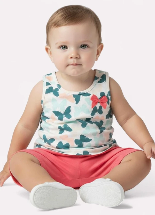 Kyly - Conjunto Infantil Menina Coração Rosa