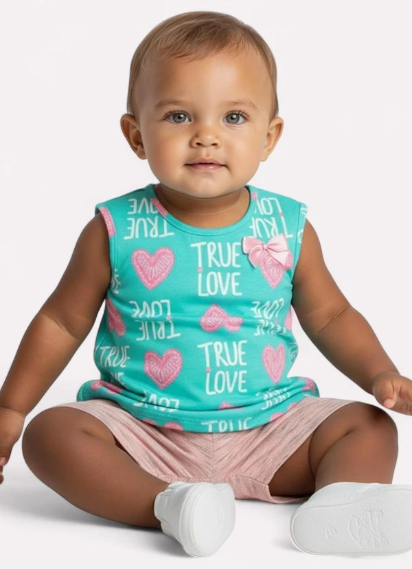 Kyly - Conjunto Infantil Menina Coração Verde 2