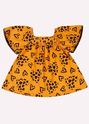 Kyly - Conjunto Infantil Menina Corações Amarelo - KYLY