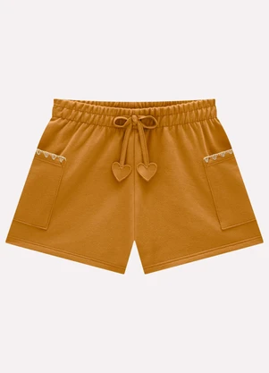 Kyly - Conjunto Infantil Menina Corações Marrom - KYLY
