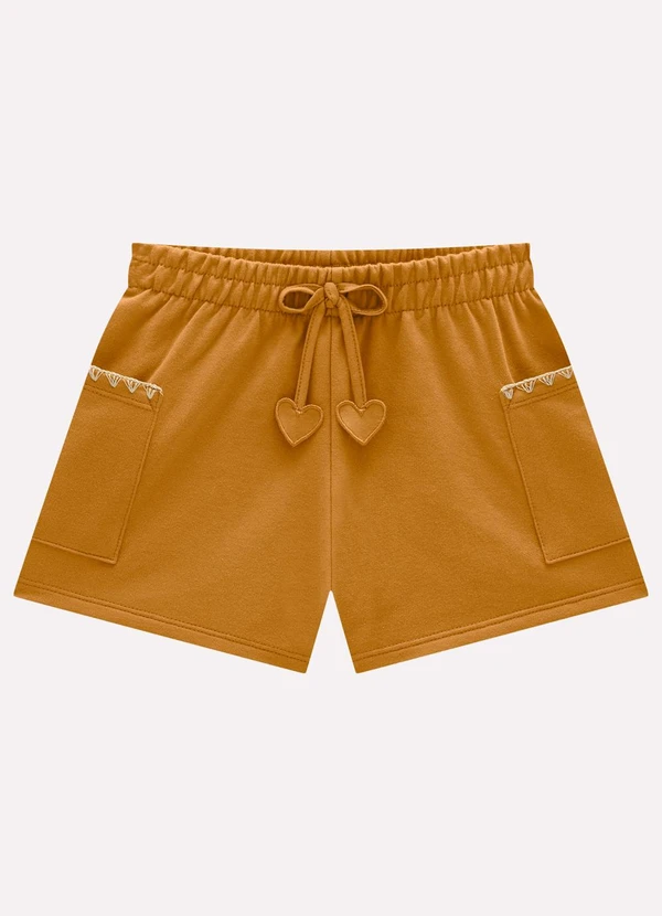 Kyly - Conjunto Infantil Menina Corações Marrom