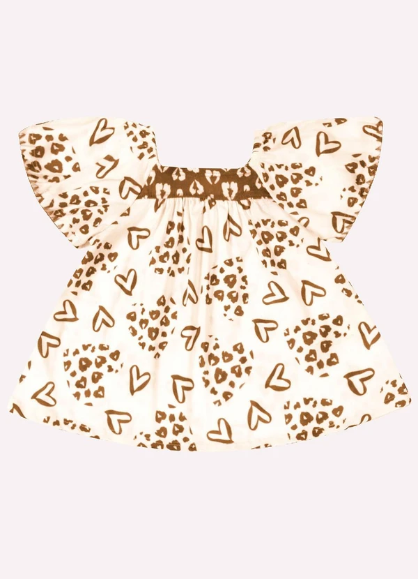 Kyly - Conjunto Infantil Menina Corações Off White 2