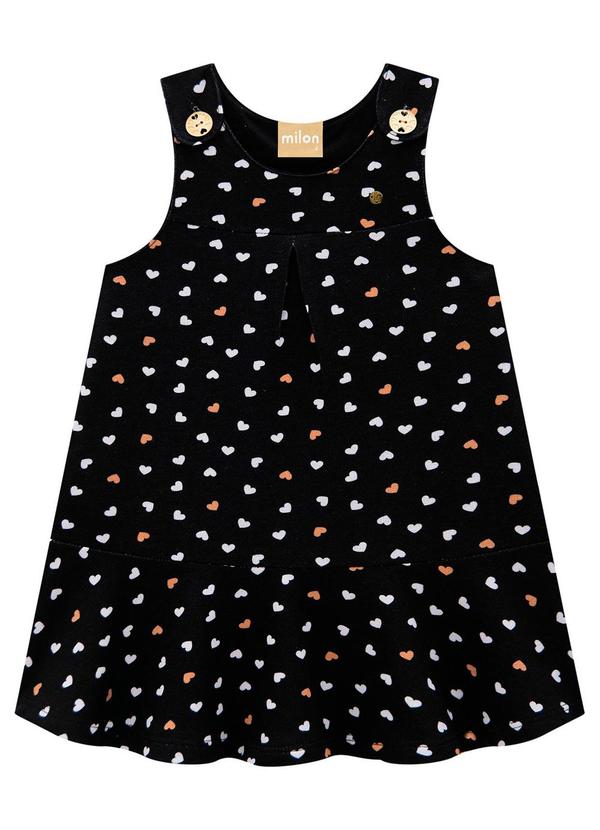 Milon - Conjunto Infantil Menina Corações Preto 3