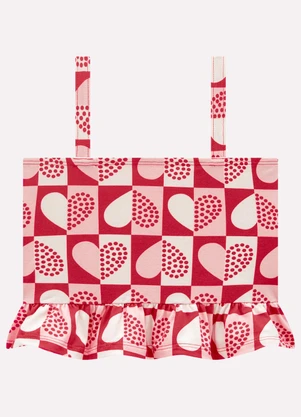 Kyly - Conjunto Infantil Menina Corações Vermelho - KYLY