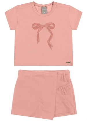 Colorittá - Conjunto Infantil Menina Cotton Laço Rosa - COLORITTÁ