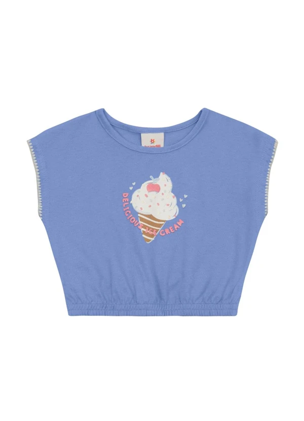 Brandili - Conjunto Infantil Menina Cropped de Sorvete Azul 2