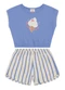 Brandili - Conjunto Infantil Menina Cropped de Sorvete Rosa - variação: Azul