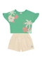 Brandili - Conjunto Infantil Menina Cropped Florido Verde - variação: Verde