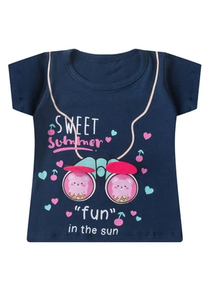 Select - Conjunto Infantil Menina Curto Interativo Azul - SELECT