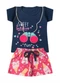 Select - Conjunto Infantil Menina Curto Interativo Branco - variação: Azul