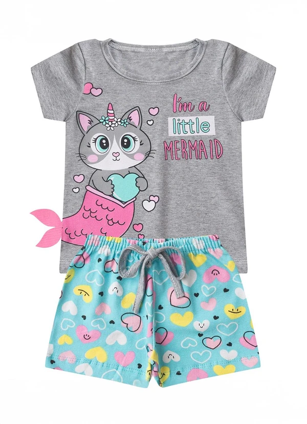 Select - Conjunto Infantil Menina Curto Interativo Cinza