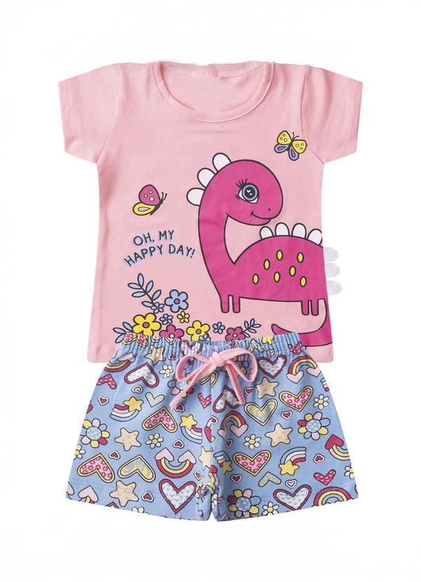 Select - Conjunto Infantil Menina Curto Interativo Rosa