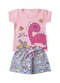 Select - Conjunto Infantil Menina Curto Interativo Branco - variação: Rosa