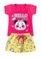 Select - Conjunto Infantil Menina Curto Interativo Branco - variação: Rosa