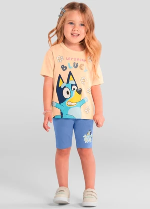 Brandili - Conjunto Infantil Menina da Bluey Laranja - BRANDILI