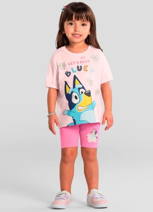 Brandili - Conjunto Infantil Menina da Bluey Rosa - BRANDILI