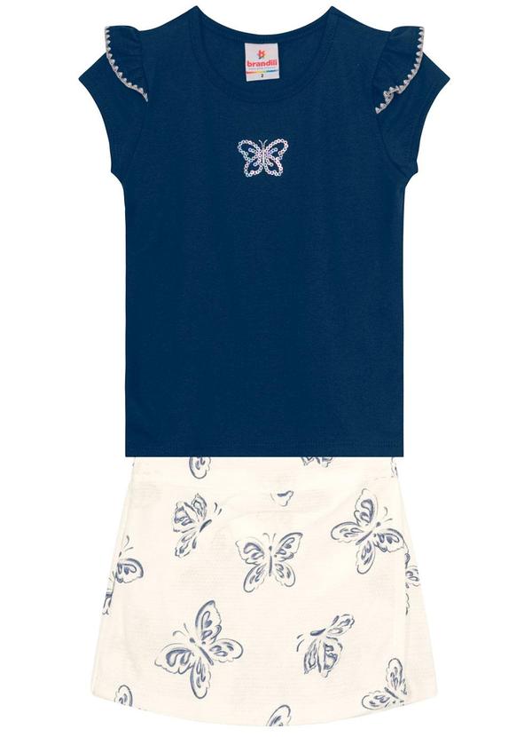 Brandili - Conjunto Infantil Menina de Borboleta Azul
