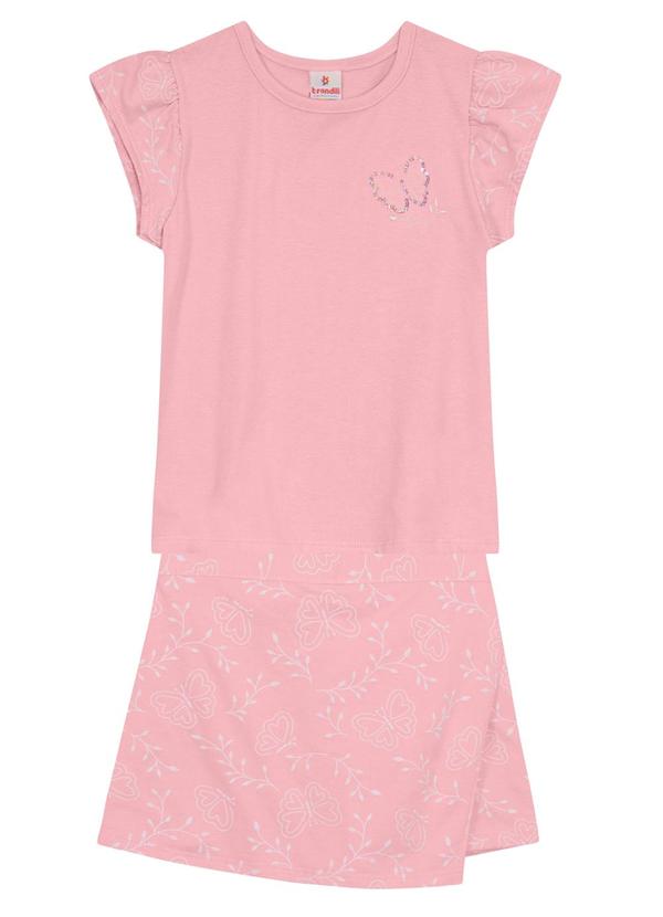 Brandili - Conjunto Infantil Menina de Borboleta Rosa