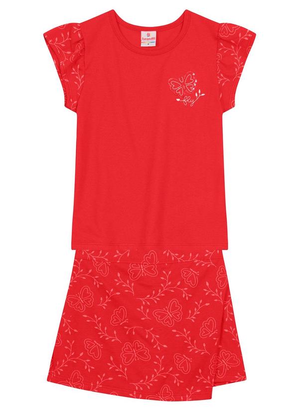 Brandili - Conjunto Infantil Menina de Borboleta Vermelho 2