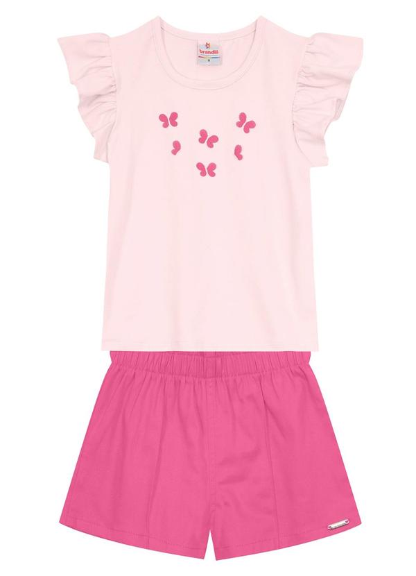Brandili - Conjunto Infantil Menina de Borboletas Rosa