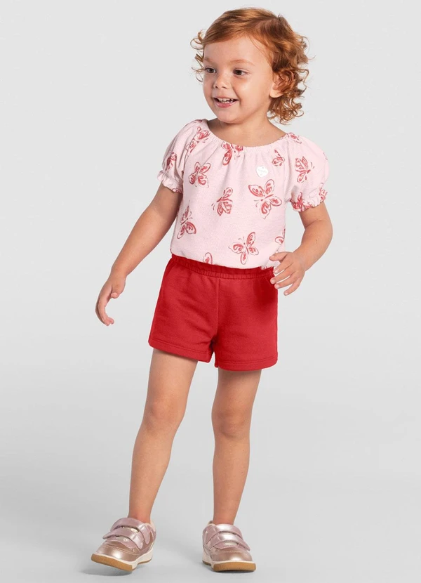 Brandili - Conjunto Infantil Menina de Borboletas Rosa