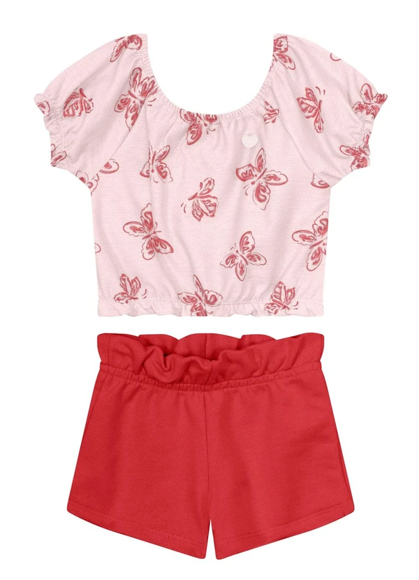 Brandili - Conjunto Infantil Menina de Borboletas Rosa 2
