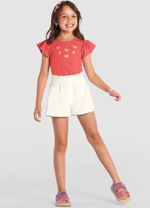 Brandili - Conjunto Infantil Menina de Borboletas Vermelho - BRANDILI