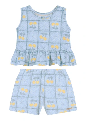 Brandili - Conjunto Infantil Menina de Cerejinha Azul - BRANDILI