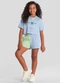 Brandili - Conjunto Infantil Menina de Coração Azul - variação: Azul