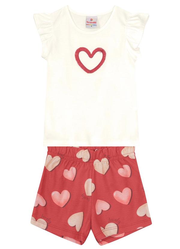 Brandili - Conjunto Infantil Menina de Coração Bege