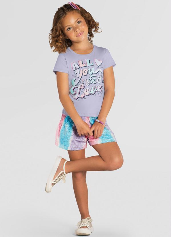 Brandili - Conjunto Infantil Menina de Coração Lilás 1