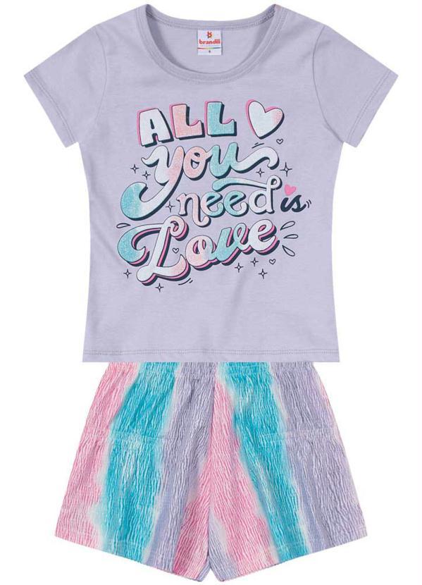 Brandili - Conjunto Infantil Menina de Coração Lilás 2