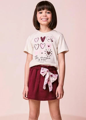 Momi - Conjunto Infantil Menina de Corações com Laço - MOMI