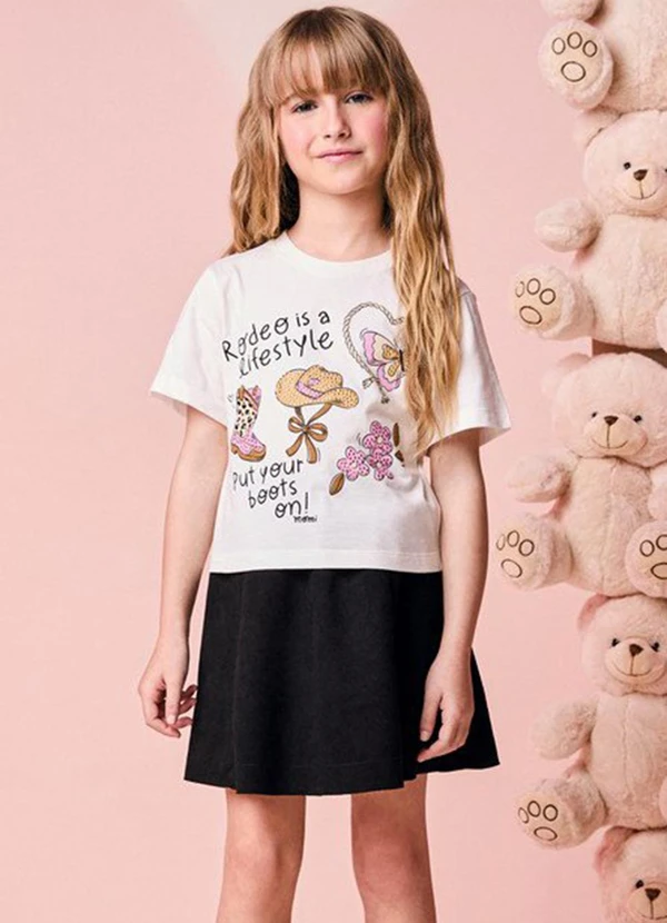 Momi - Conjunto Infantil Menina de Cowgirl com Strass