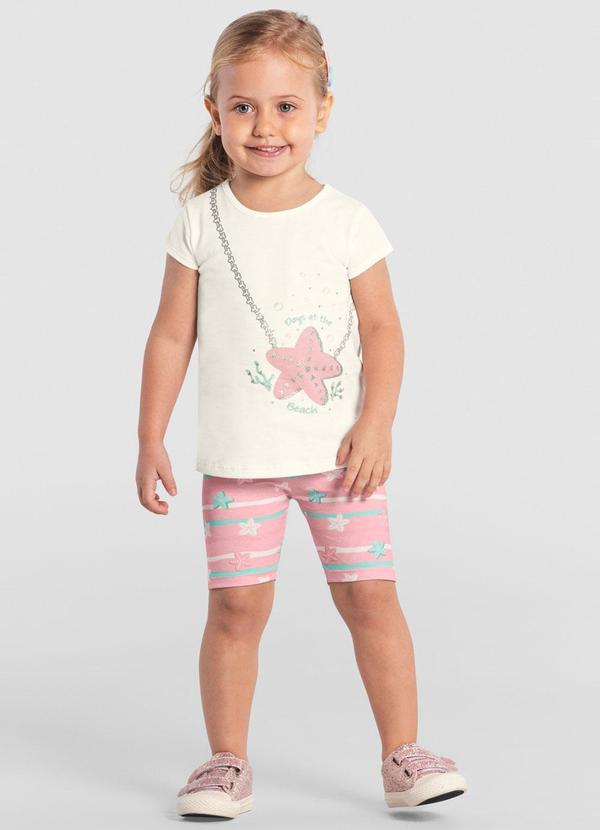 Brandili - Conjunto Infantil Menina de Estreladomar Bege