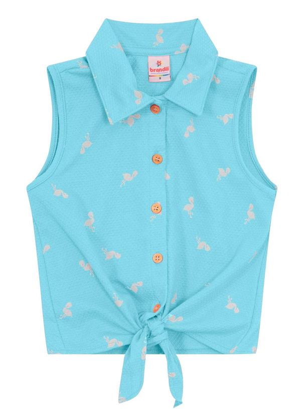 Brandili - Conjunto Infantil Menina de Flamingo Azul 2