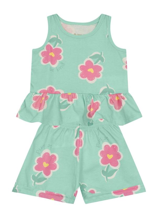 Brandili - Conjunto Infantil Menina de Flores Azul 2