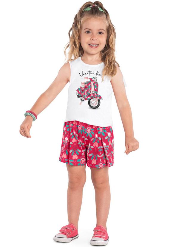 Kyly - Conjunto Infantil Menina de Flores Branco