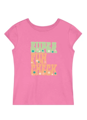 Brandili - Conjunto Infantil Menina de Flores em Puff Rosa - BRANDILI